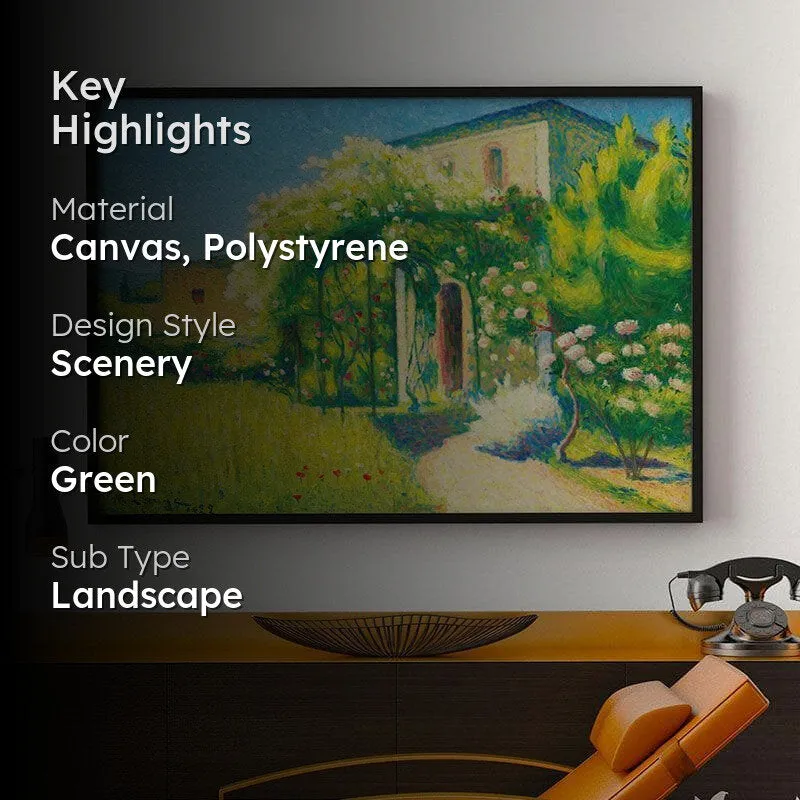 Blooming Garden Canvas Wall Painting - Black Frame media 2