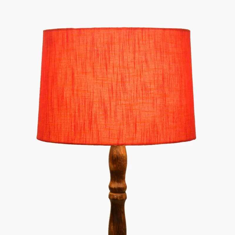 Heritage Turned Wooden Floor Lamp - Red & Brown media 4