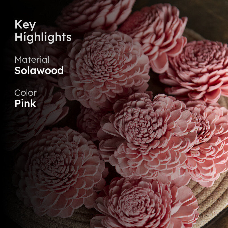 Fleura Sola Wood Flower (Pink) - Set Of Ten media 2