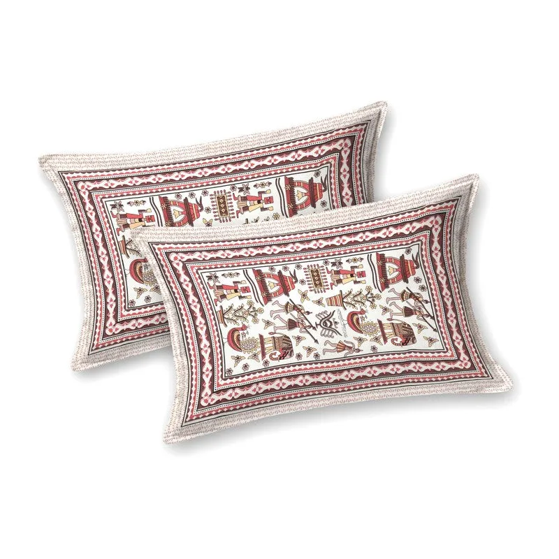 Royalus Cotton Bedsheet (Maroon,Beige) - 240 TC media 4
