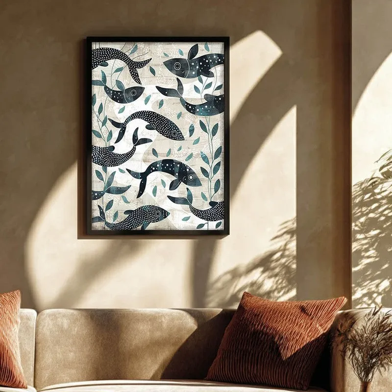 Samudra Canvas Wall Painting With Black Frame media 3