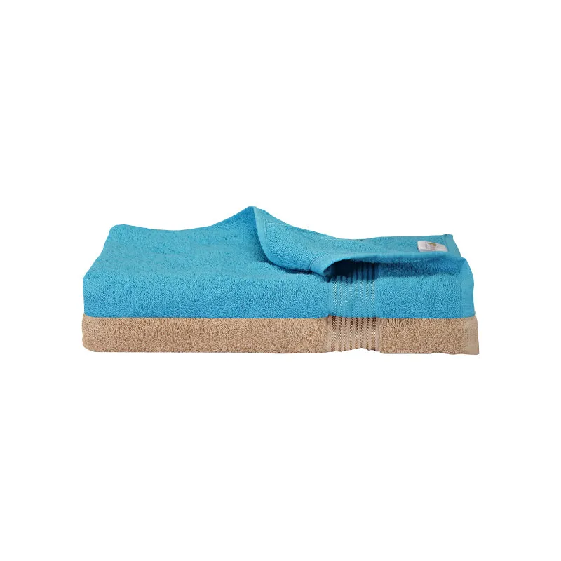 Bodil Bath Towel (Light Blue & Beige) - Set Of Two media 5