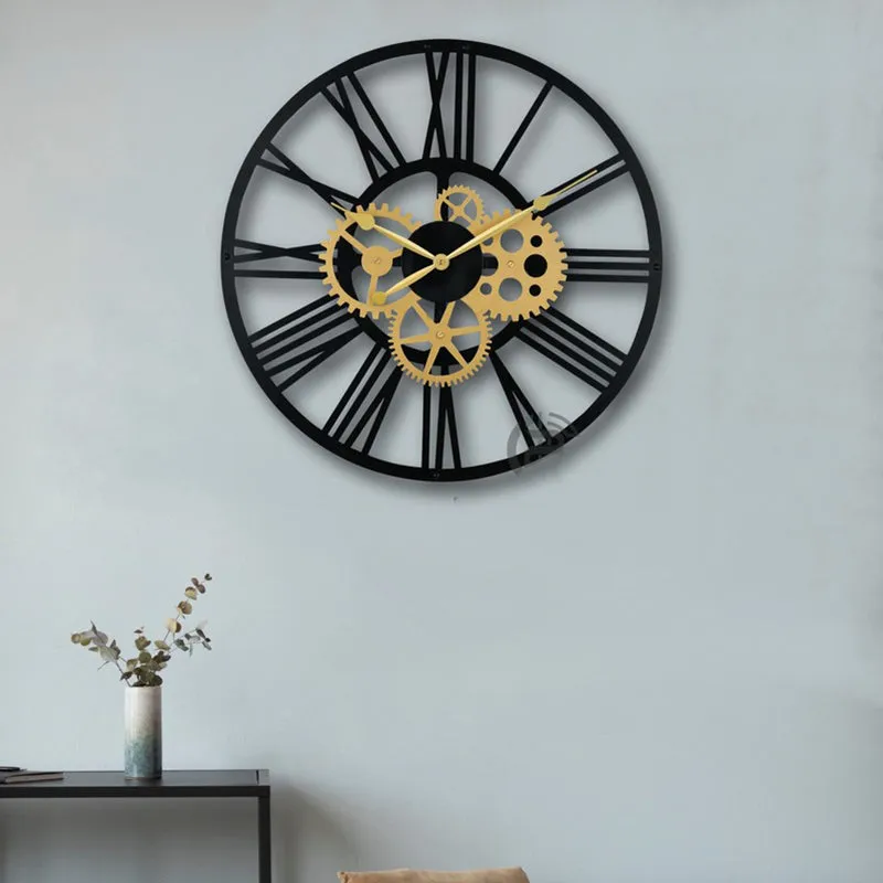 Rotors Silent Wall Clock - Gold media 3