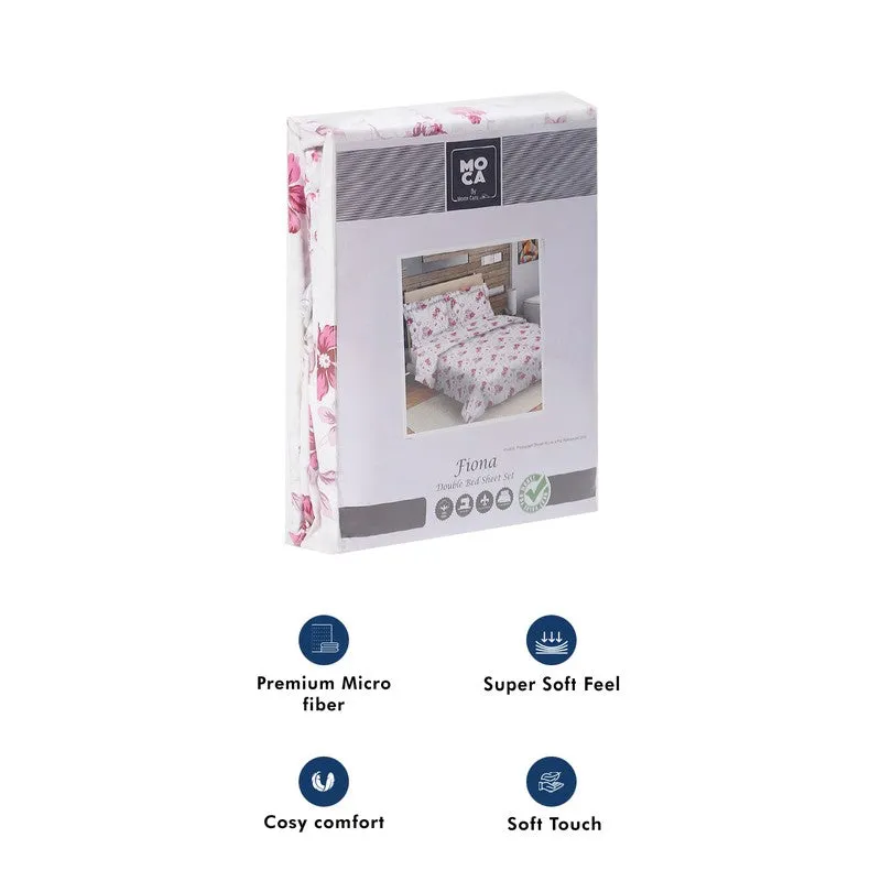 Monte Carlo Petal Matrix Cotton Bedsheet (White,Pink) - 104 TC media 11