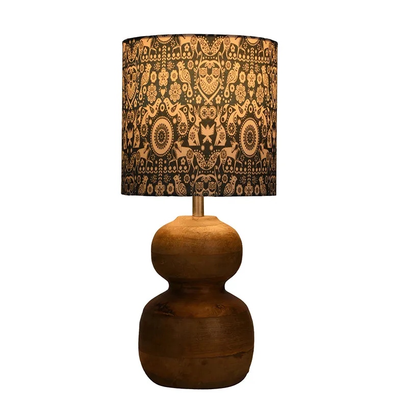 Simona Ethnic Art Fabric Table Lamp - Black media 3