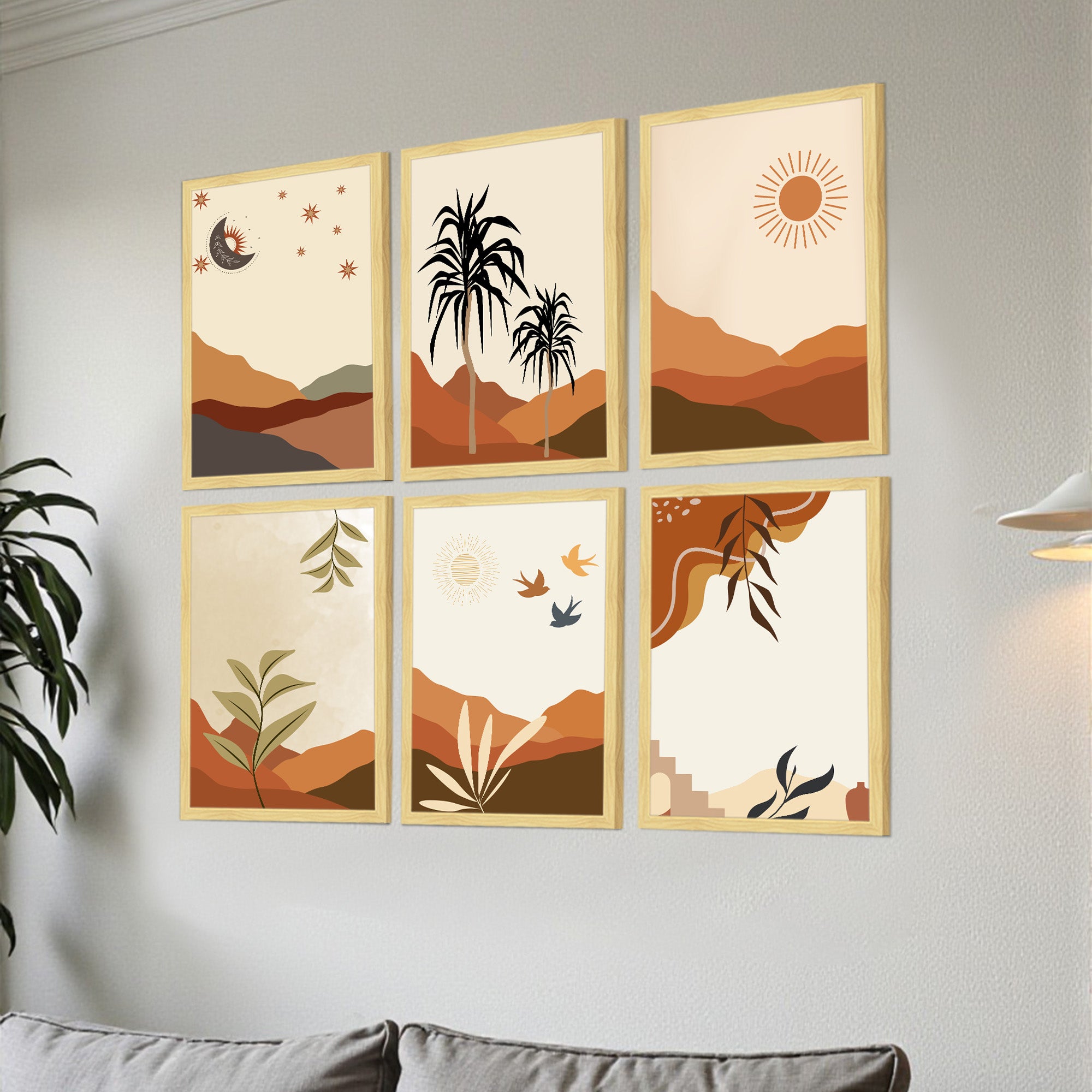 Deserta Boho Wall Painting - Set Of Six media 3