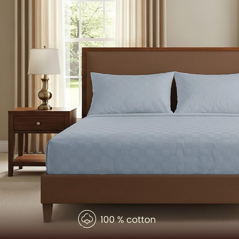 Urban Space Pastel Bliss Cotton Bedsheet (Blue) - 300 TC media 4