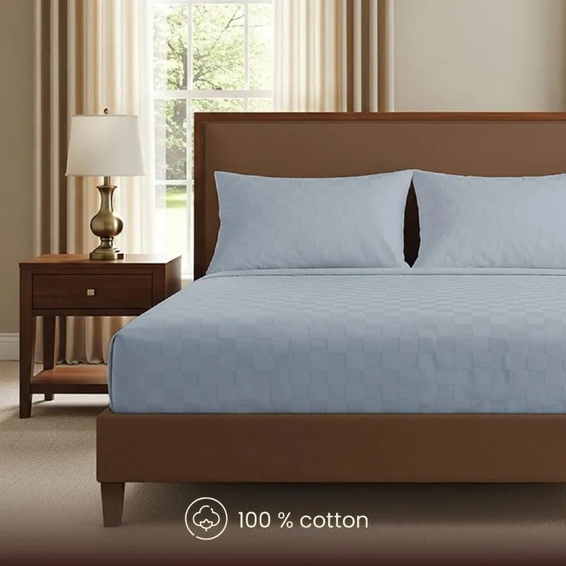 Urban Space Pastel Bliss Cotton Bedsheet (Blue) - 300 TC media 4