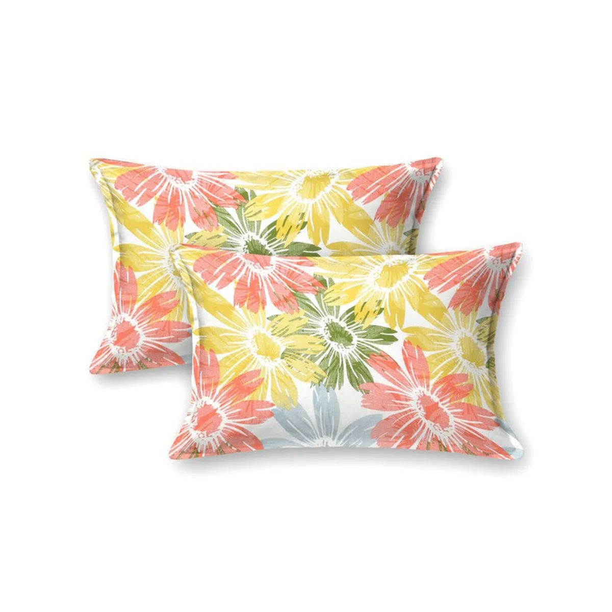Two matching floral pillow covers shown against a white background