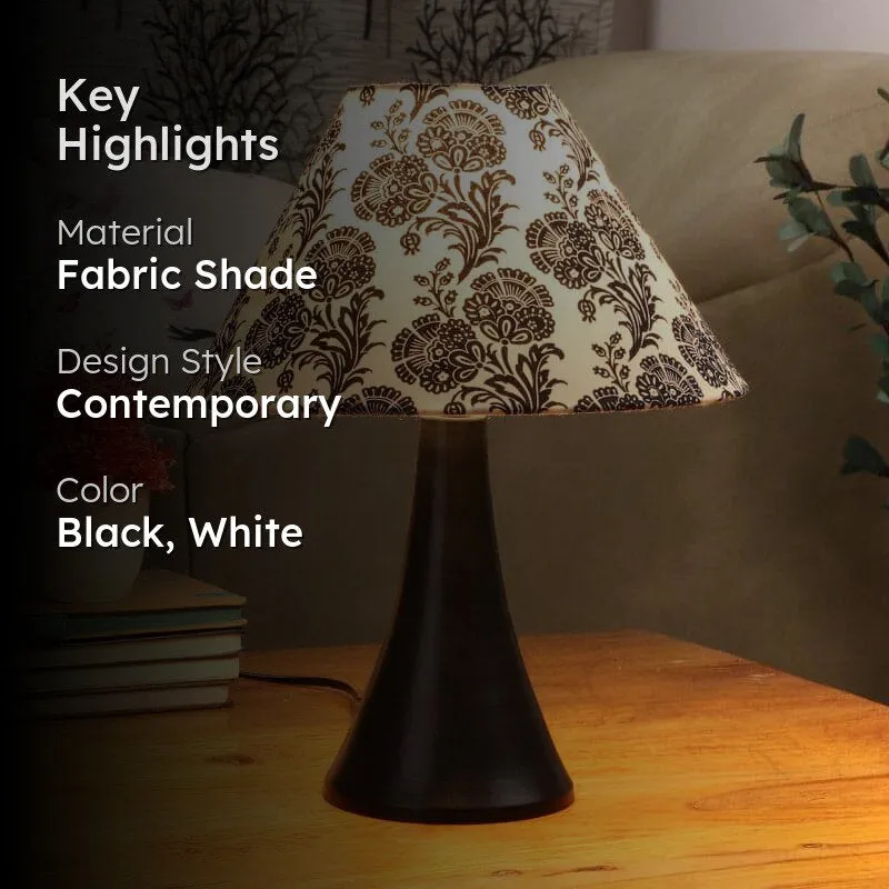 Filigree Bowie Fabric Table Lamp - Black,White media 2