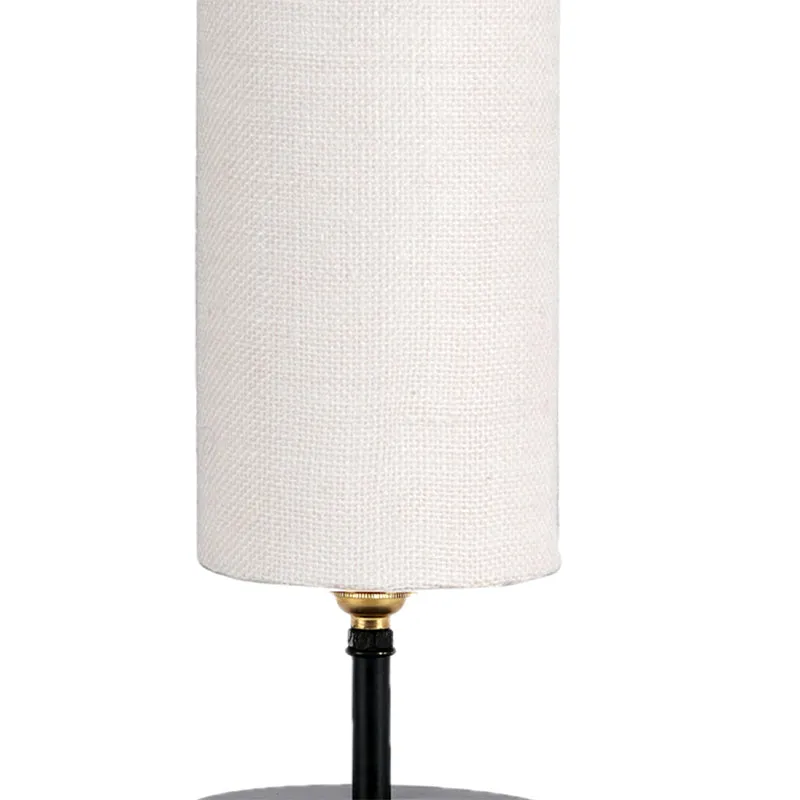 Hisha Metal Wooden Table Lamp With Jute Shade - White,Black media 3