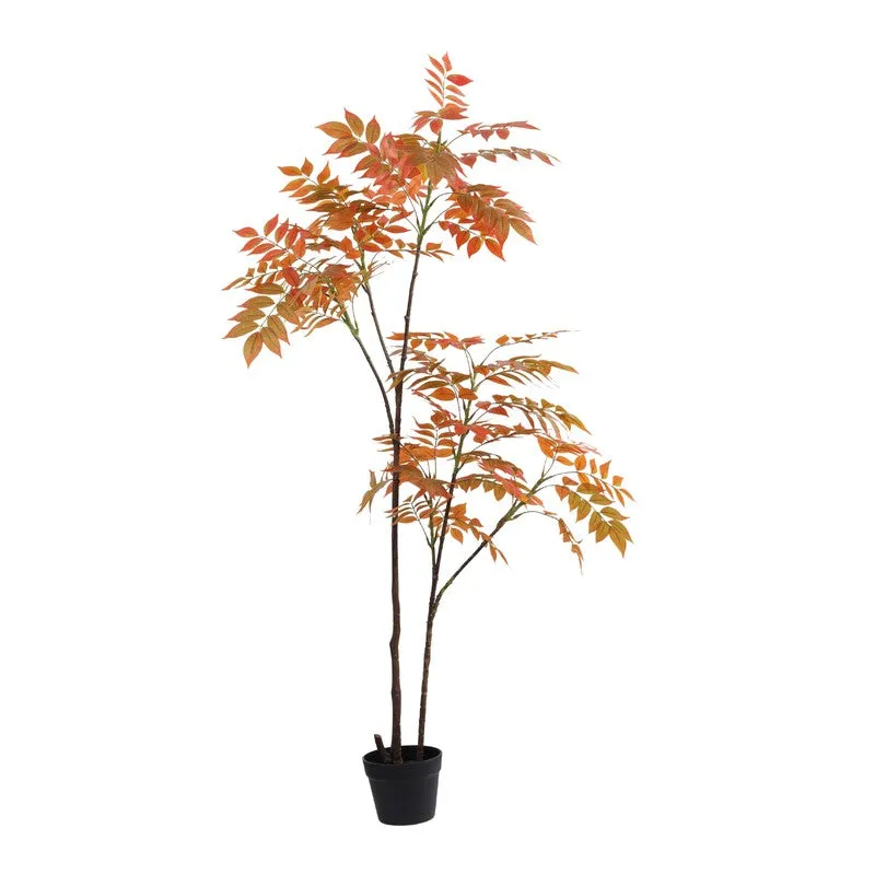 Luviro Bushy Artificial Sumac Plant With Black Plastic Pot 5 ft media 3