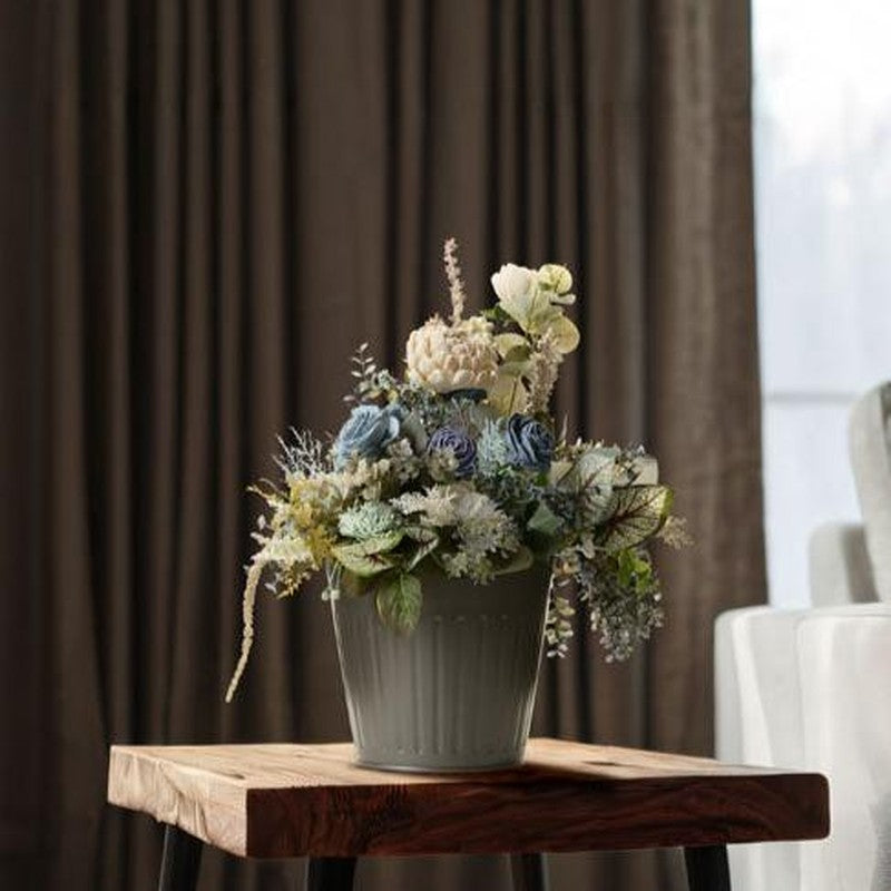 Ilya Solawood Flower Bunch With Metal Pot media 3