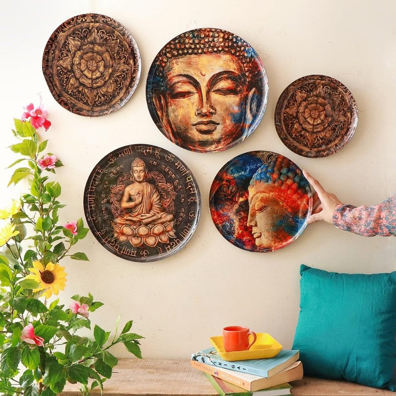 Buddha Charm Wall Plate - Set Of Five media 6