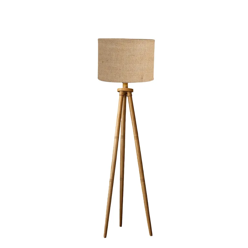 Sienna Tripod Wooden With Jute Shade Floor Lamp - Brown media 4