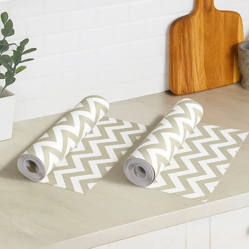 Zig Zag Kitchen Shelf Waterproof Liner Mat - Set Of Two media 1
