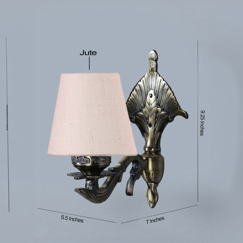 Magda Masique Fabric & Metal Wall Lamp - Beige media 4