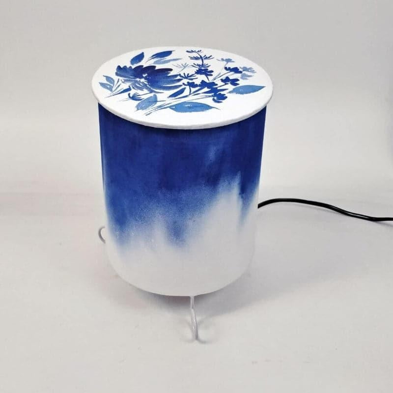Grady Glow Cylo Handpainted Fabric Table Lamp - Blue,White media 6
