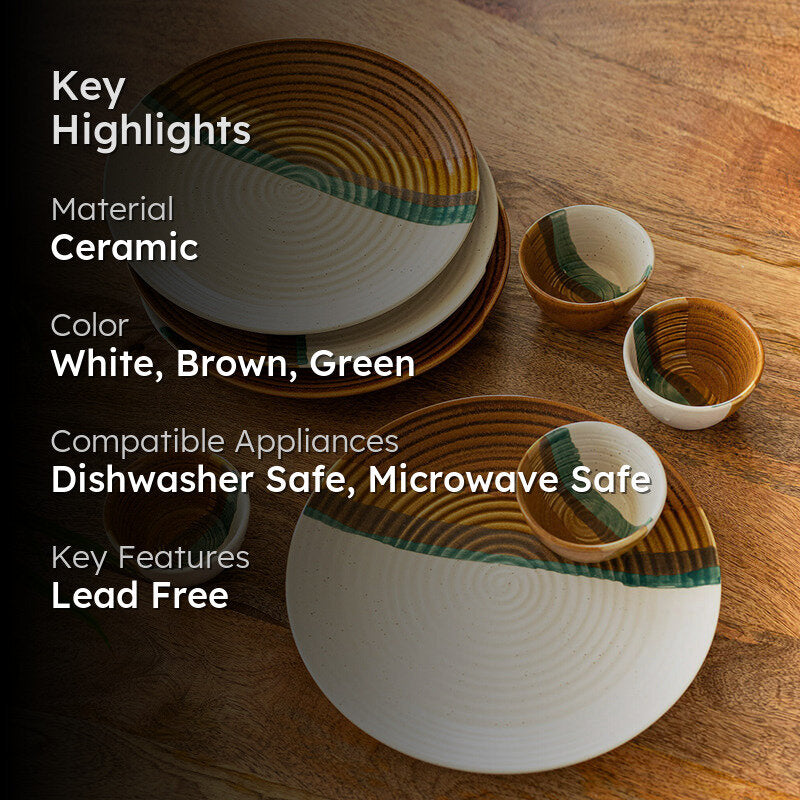 Cinnamon Grove Handcrafted Ceramic Dinner Set (120 mL Each) - 8 Piece Set media 2