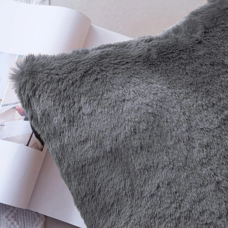 Fur Dual Cushion Cover Set (Light Grey) - Set Of Two media 6