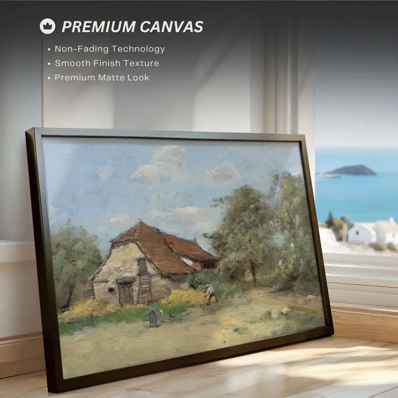 Stone Cottage Wood Wall Art With Frame - Black media 5