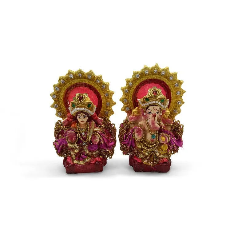 Divinora Terracota Lakshmi Ganesh Idols - Set of Two media 4