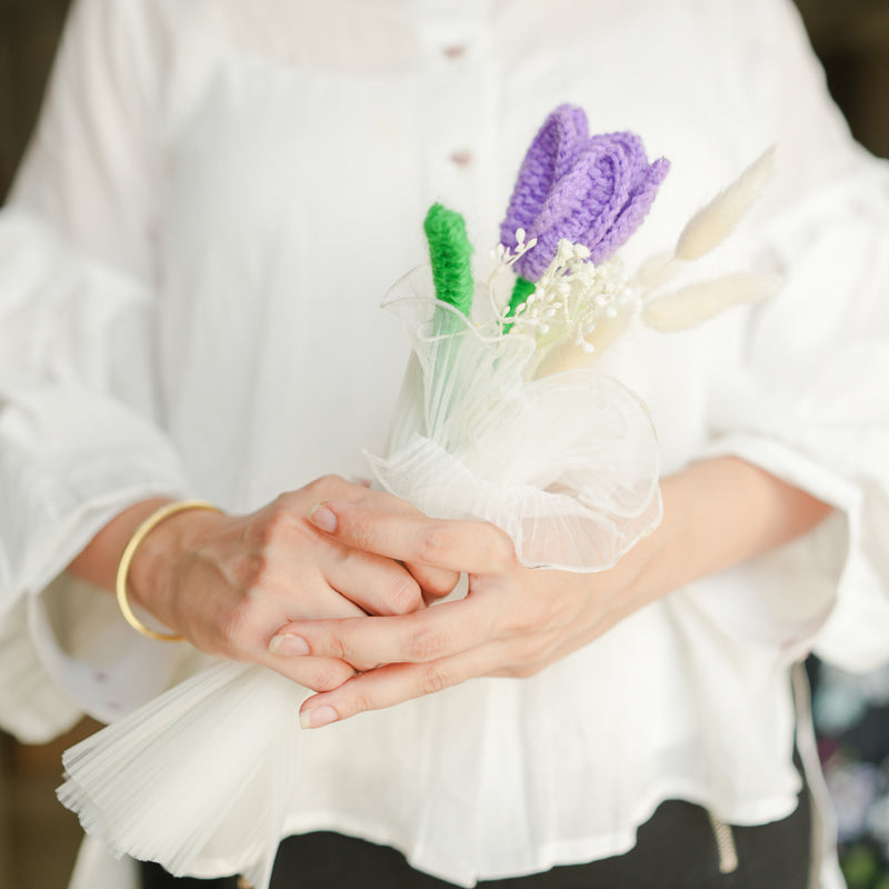 Knot & Petal I Crochet Flower Bouquet - Purple media 5