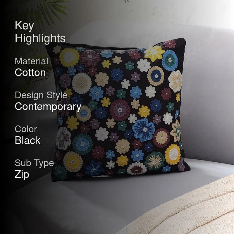Floro Blast Cushion Cover - Black media 2