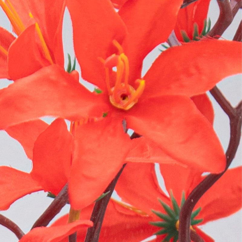 Faux Everlasting Cymbidium Orchid Flower Bunch - Orange media 3