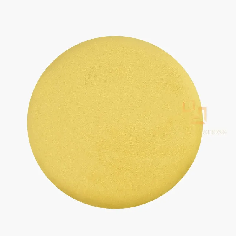 Velour Solid Velvet Pouffe - Yellow media 4