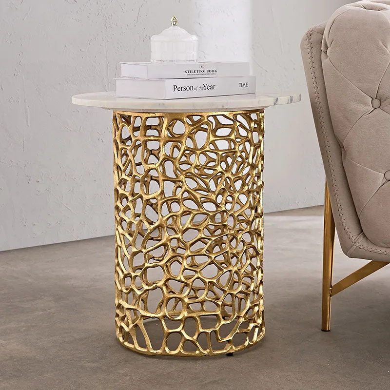 Intrica Tall Neo Aluminum Side Table - Gold media 1