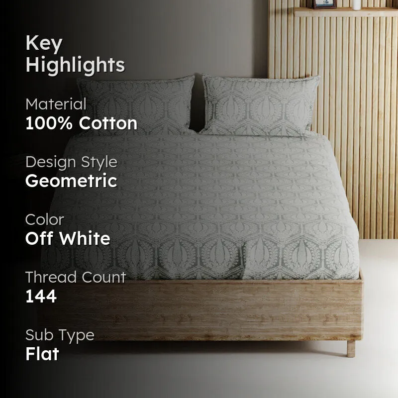 Palladium Cotton Bedsheet (Grey) - 144 TC media 2