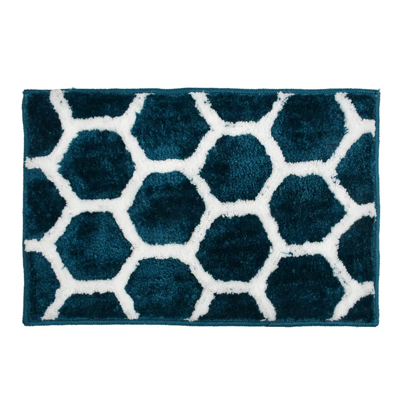 Trevona Cotton Bath Mat - Teal media 1