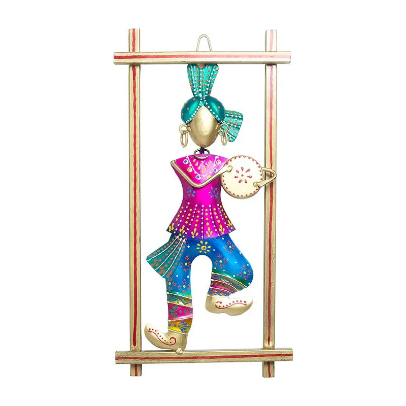 Folk Musician Iron Wall Accent - Blue,Pink media 2