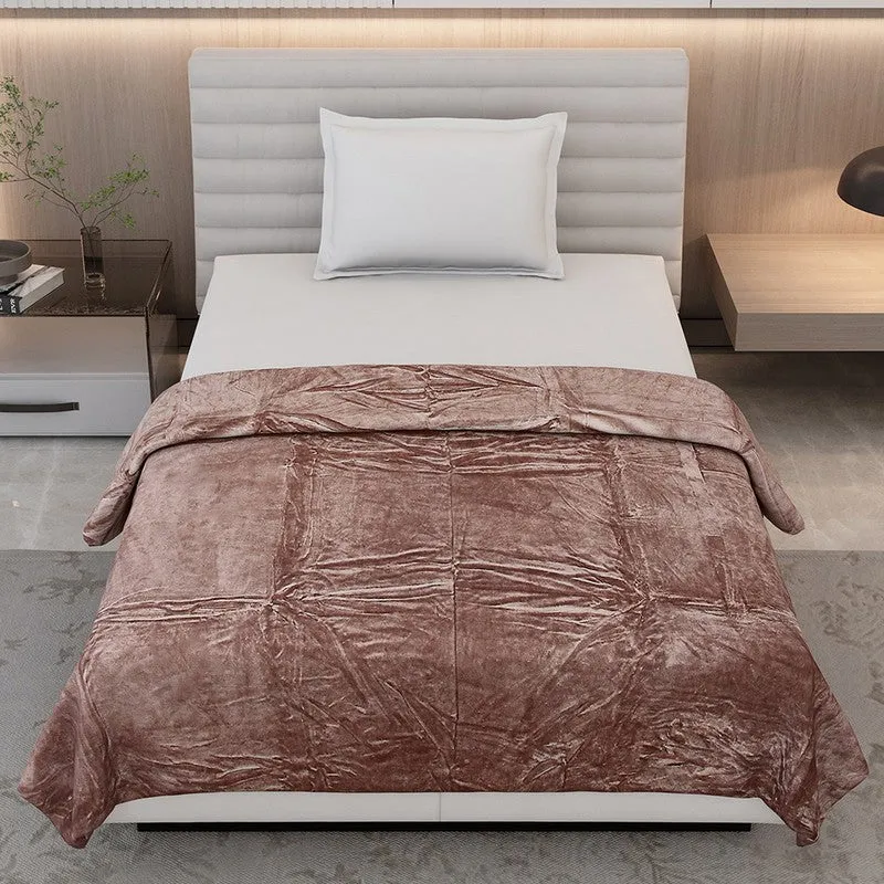 Monte Carlo Luxora Solid Polyester Blanket (Brown) - 300 GSM media 3