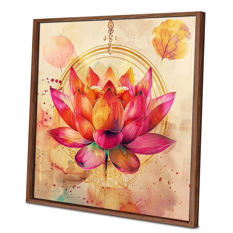 Pink Lotus Nirvana Canvas Wall Art With Frame media 8