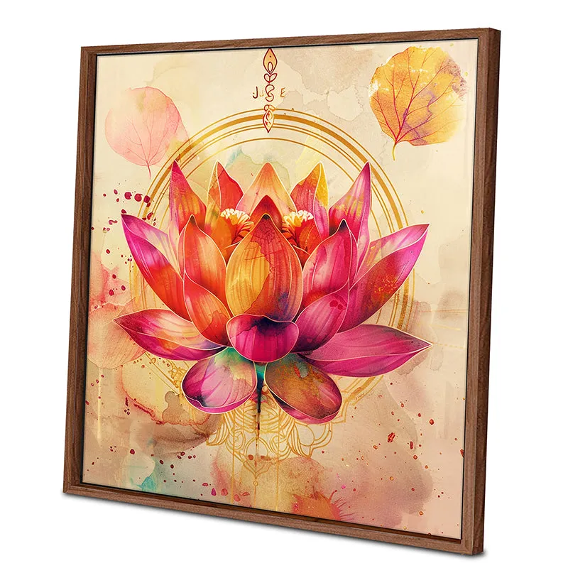 Pink Lotus Nirvana Canvas Wall Art With Frame media 8