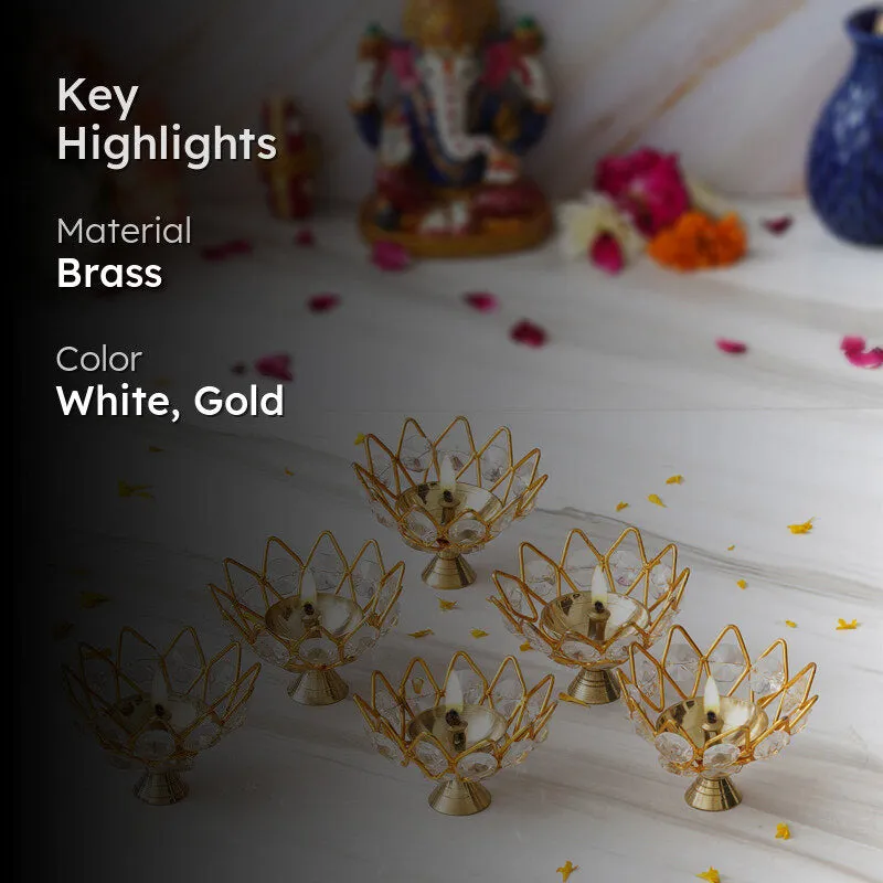Kamala Crystal Festive Diya - Set Of Six media 2
