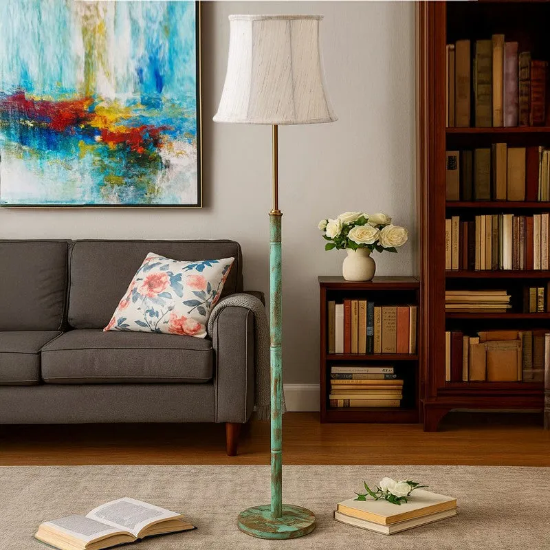 Misty Morning Wooden Floor Lamp - White media 4