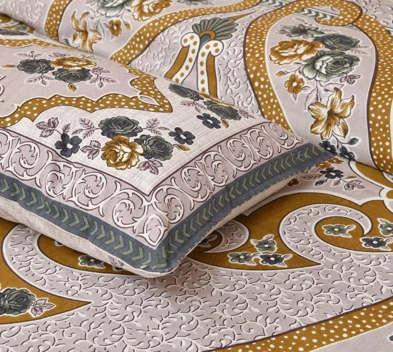 Simayaa Printed Cotton Bedsheet (Brown) - 160 TC media 6