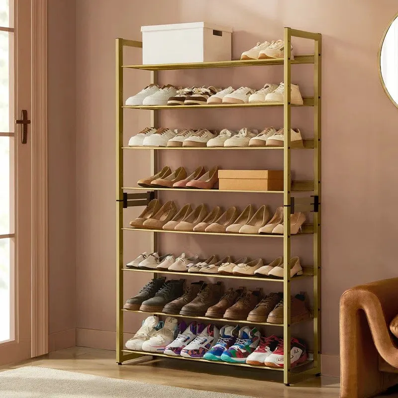 Durable Metal Shoe Rack - Gold media 1