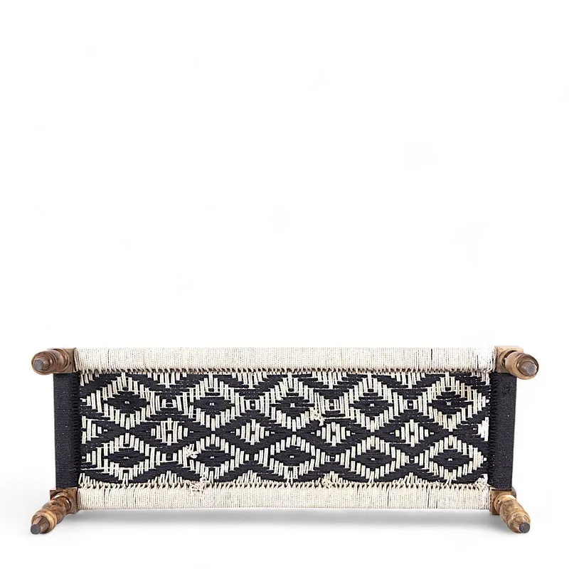 Calrix Sheesham Wooden Bench - Black,White media 5
