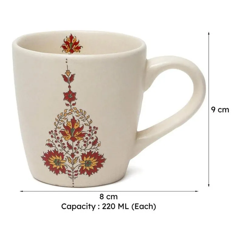 Gardenia Stoneware Tea Cup (220 mL Each) - Set Of Six media 7