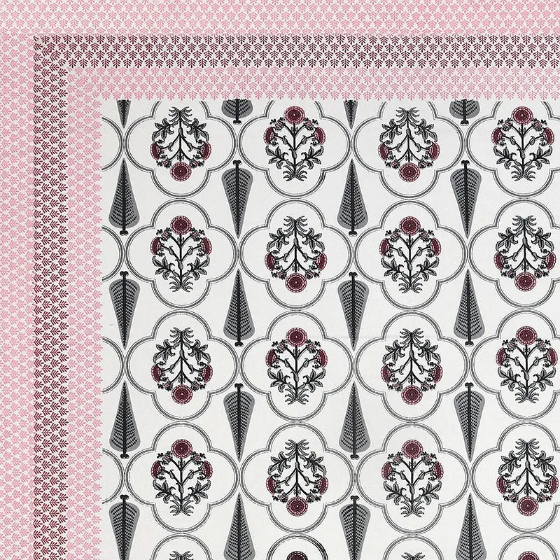 Kritika Cotton Bedsheet (Pale Pink, Green) - 144 TC media 4