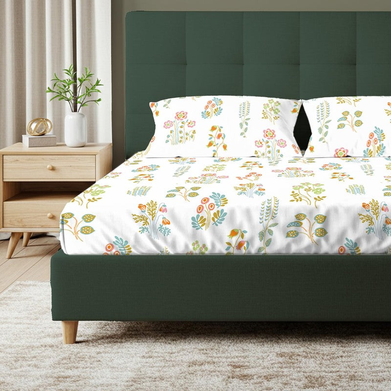 Urban Space AbstraLux Fitted Cotton Bedsheet (Yellow) - 200 TC media 4