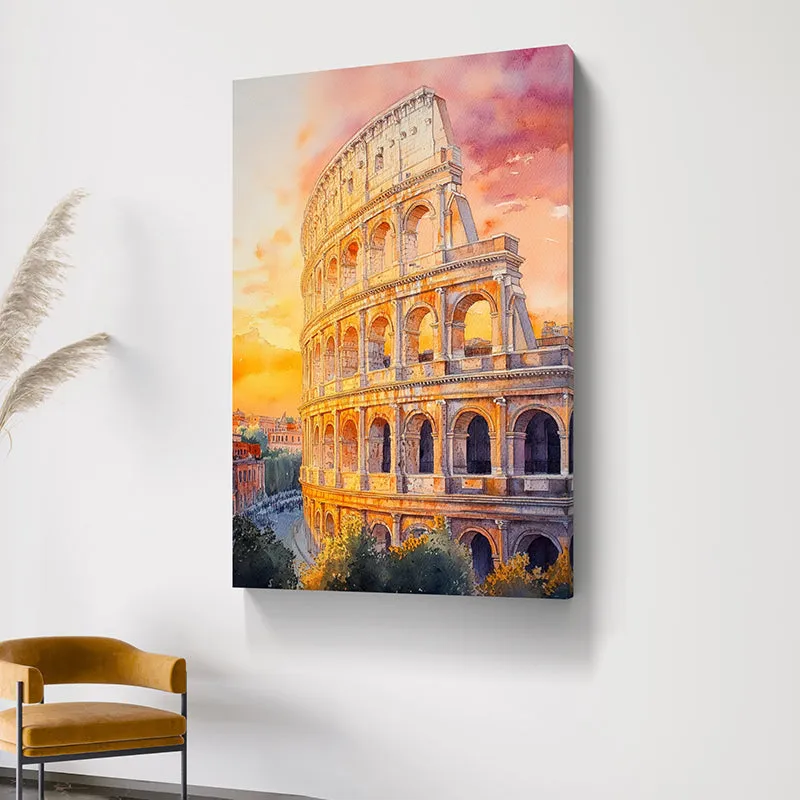 Colosseum Sunset Wall Painting media 4