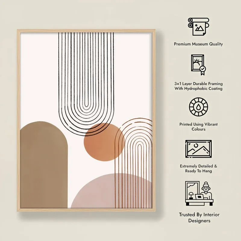 Balanced Arches Canvas Wall Painting With Brown Frame media 9
