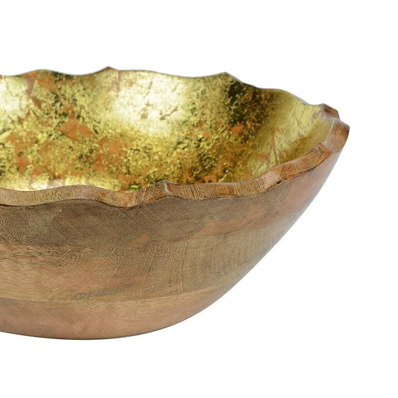 Reflective Grain Wood Bowl (Gold) - 2600 ML media 4