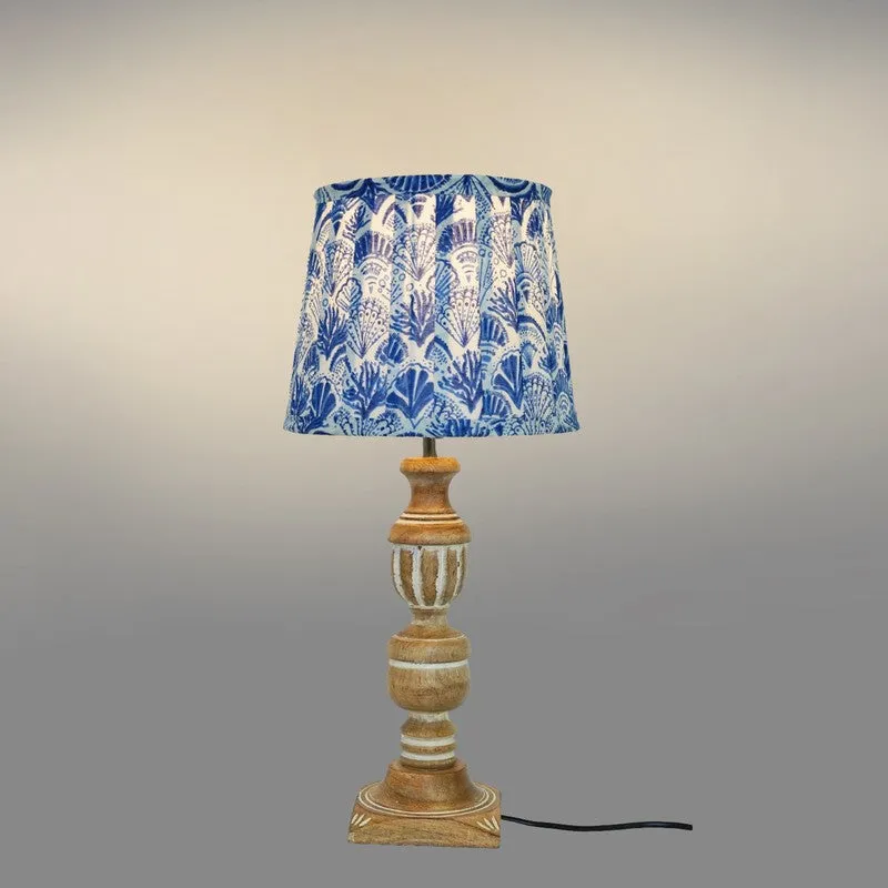 Ocean Breeze Wooden Base Cotton Table Lamp - Blue media 4