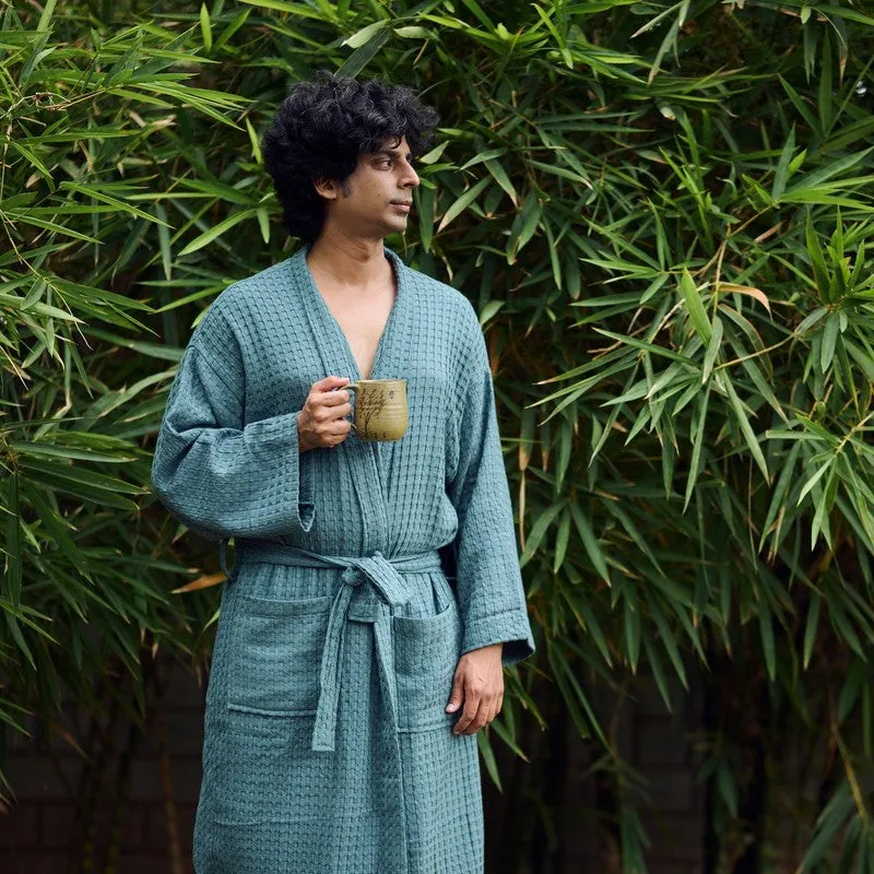 RelaxaWrap Bamboo Coton Bath Robe - Teal media 3
